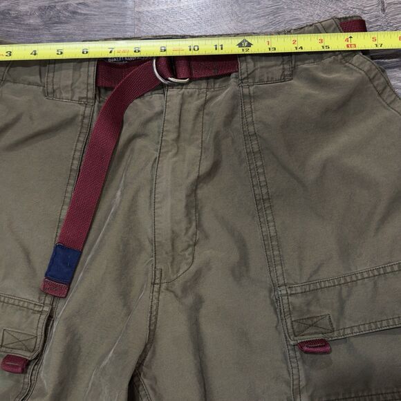 VTG Abercrombie Fitch Convertible Cargo Pants Paratrooper Baggy Belt Green L Y2K - Picture 5 of 11